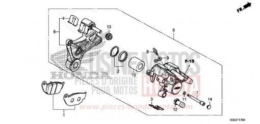 REAR BRAKE CALIPER CBF300NAJ de 2018